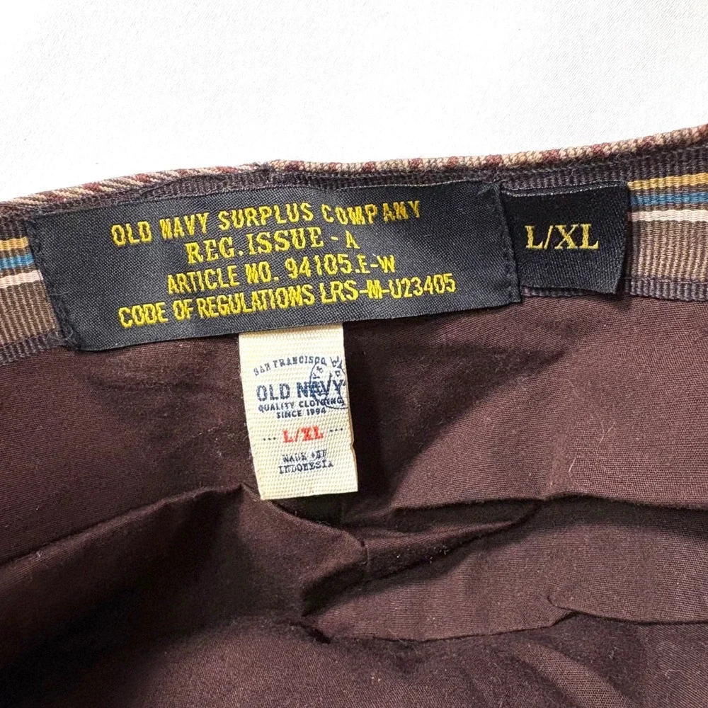 Old Navy Flat Cap Brown Striped Newsboy Ivy Driving Hat L/XL Surplus Co